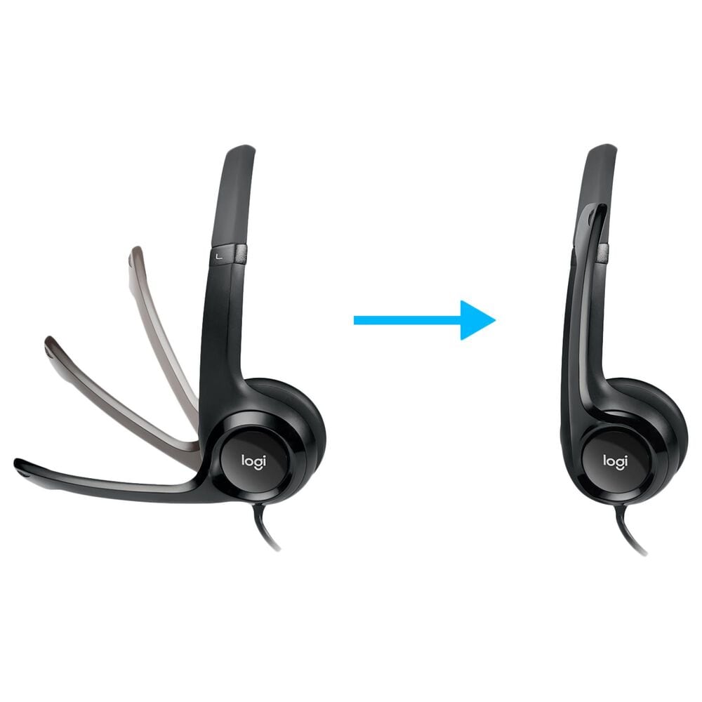 Logitech H390 USB Computer Headset with Noise Cancelling Mic in Black, , large