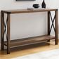 Walker Edison Metal X Entryway Table in Rustic Oak, , large