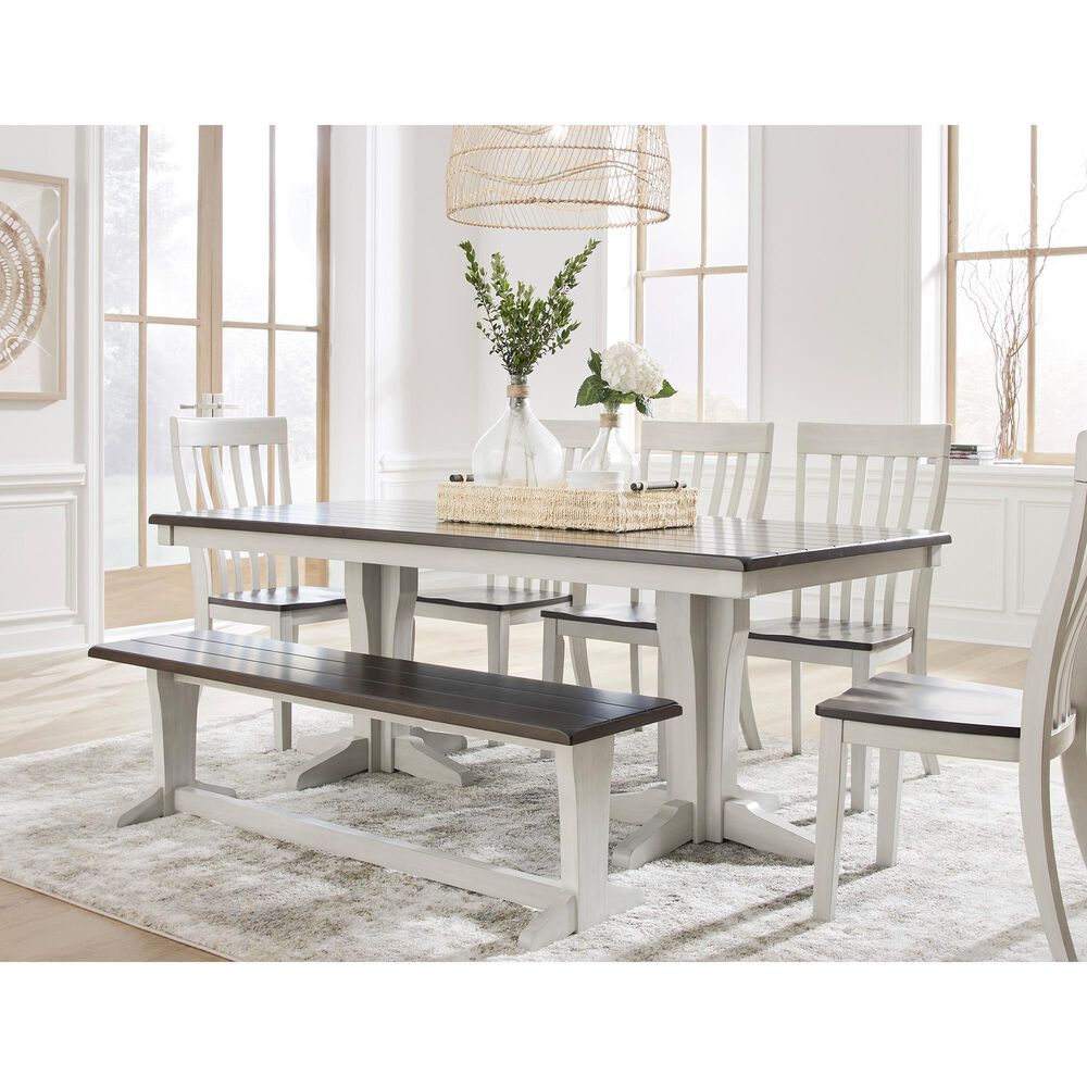 Ashley Darborn 62&quot; Bench in Light Gray and Brown Cherry, , large