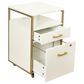 Rta Products Llc Modern Rolling File Cabinet with USB Charging Ports and Power Outlet in White and Gold, , large