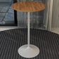 Leisuremod LeisureMod Verve Collection Modern Bar Height Table White Base with 27 Round Cognac Brown MDF Top, , large