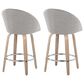 LumiSource Matisse 26" Swivel Counter Stool with Grey Fabric Upholstery in Whitewashed and Chrome (Set of 2), , large