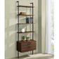 Coaster Owens 5-Shelf Storage Wall Bookcase in Walnut and Black, , large