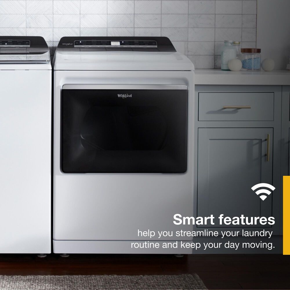 Whirlpool 5.3 Cu. Ft. Top Load Washer and 7.4 Cu. Ft. Electric Dryer Laundry Pairs in White, , large
