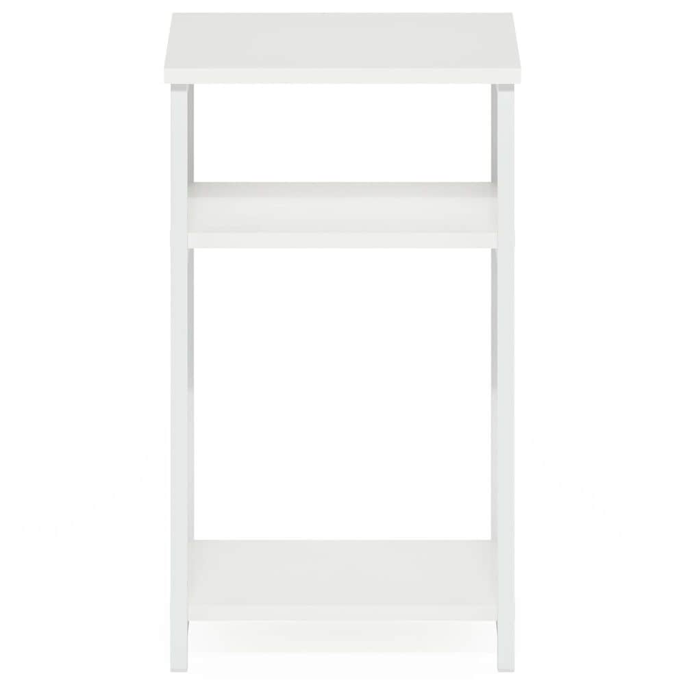 HOMLUX 3-Tier End Table with Open Shelf Storage Display in White, , large