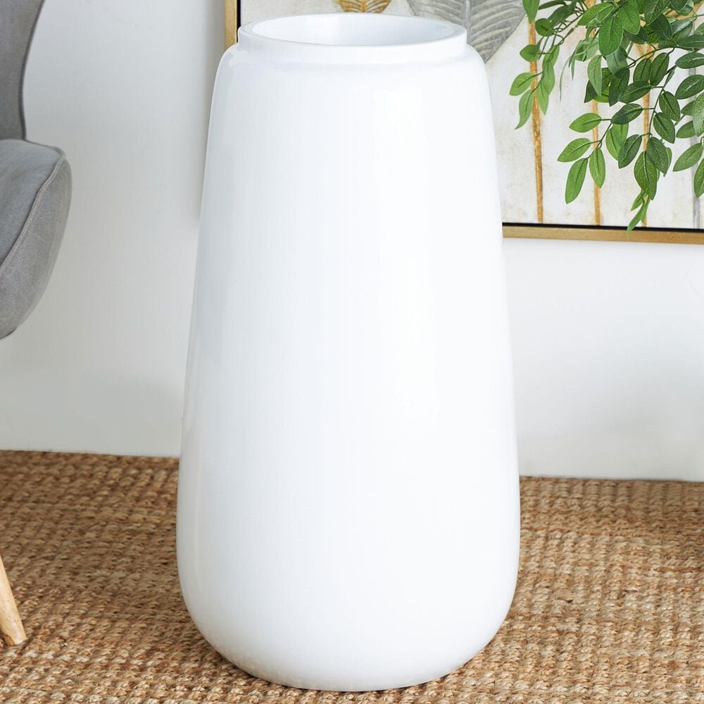 Maple and Jade 30&quot; Tall Floor Decorative Vase in Polished White, , large