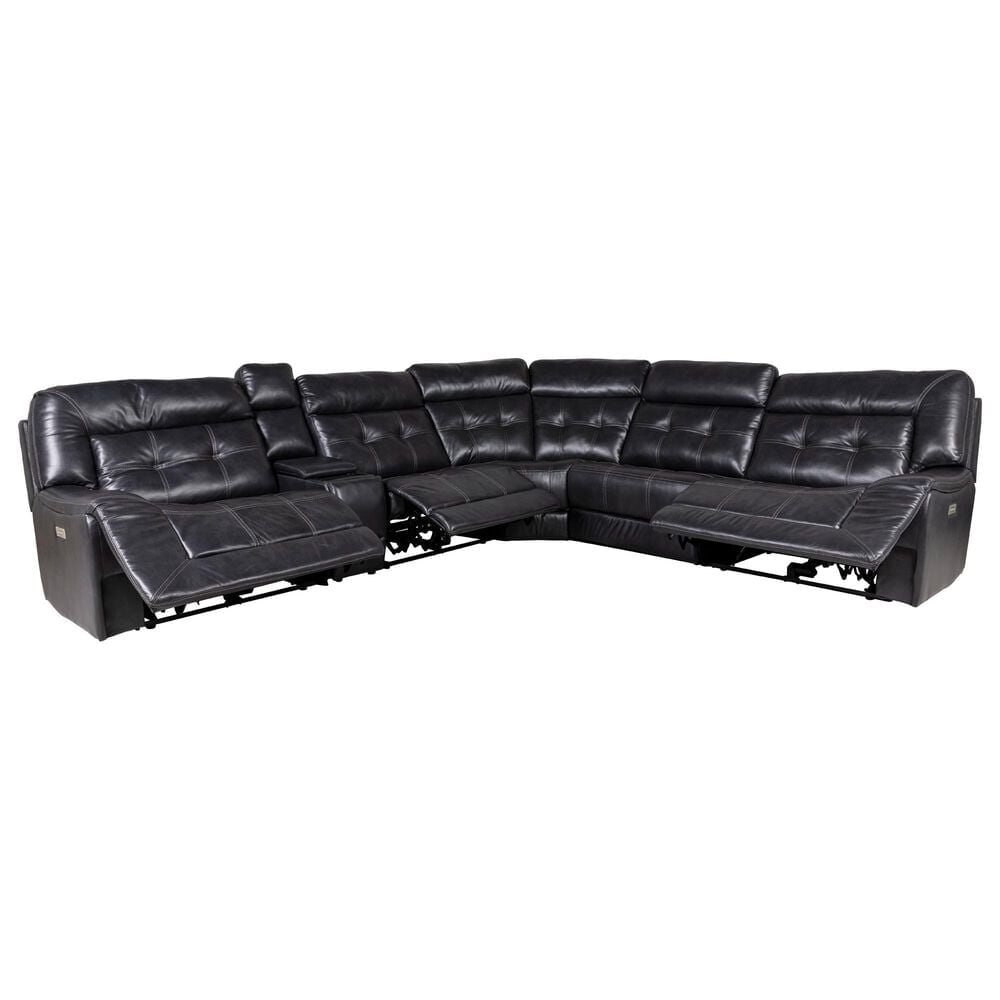 MotoMotion 6-Piece Power Reclining L-Shaped Sectional in Patina Storm, , large