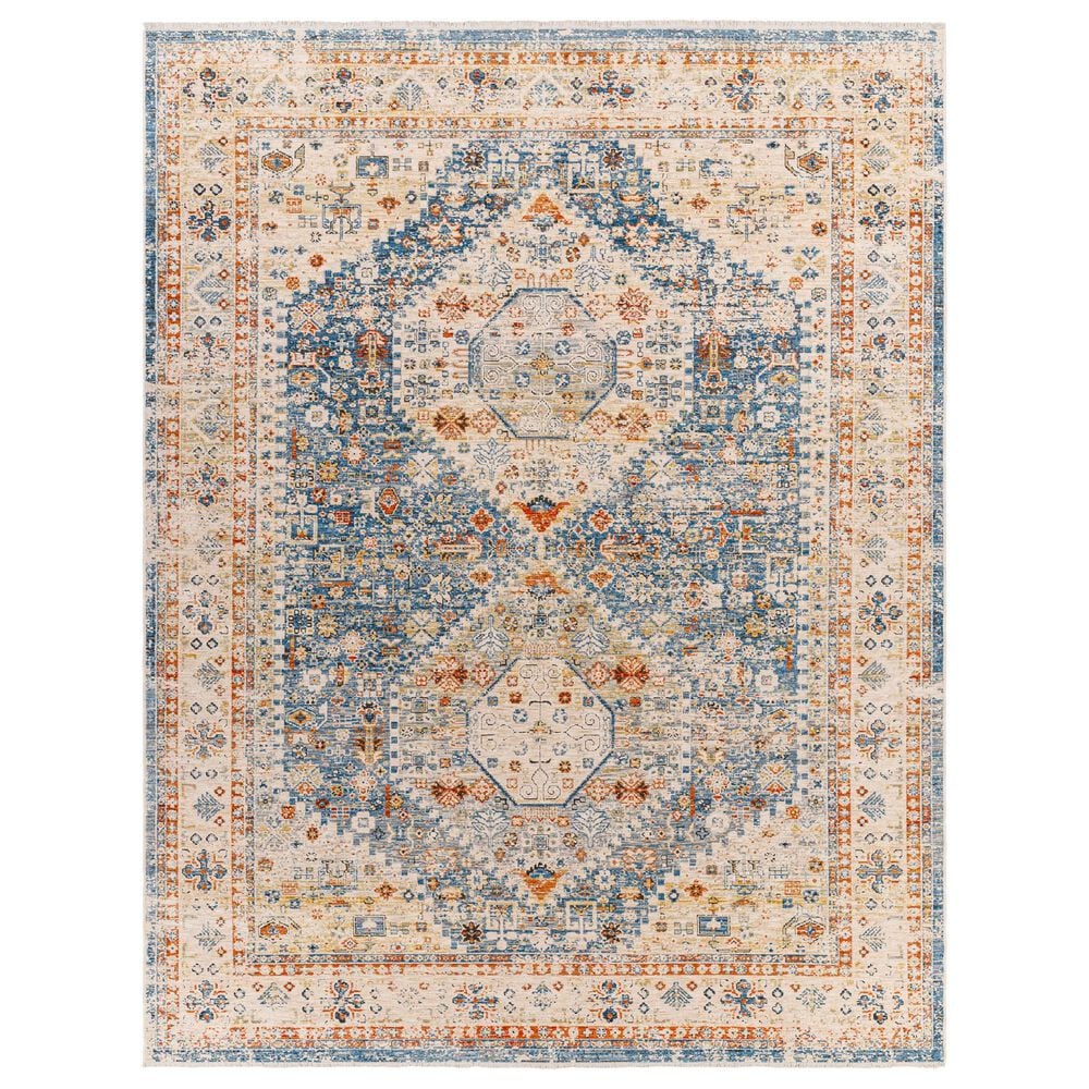 Surya Chicago CHG2309 11"11" x 15"7" Blue, Light Beige, Mustard, Slate, Burnt Orange, Light Grey Area Rug, , large
