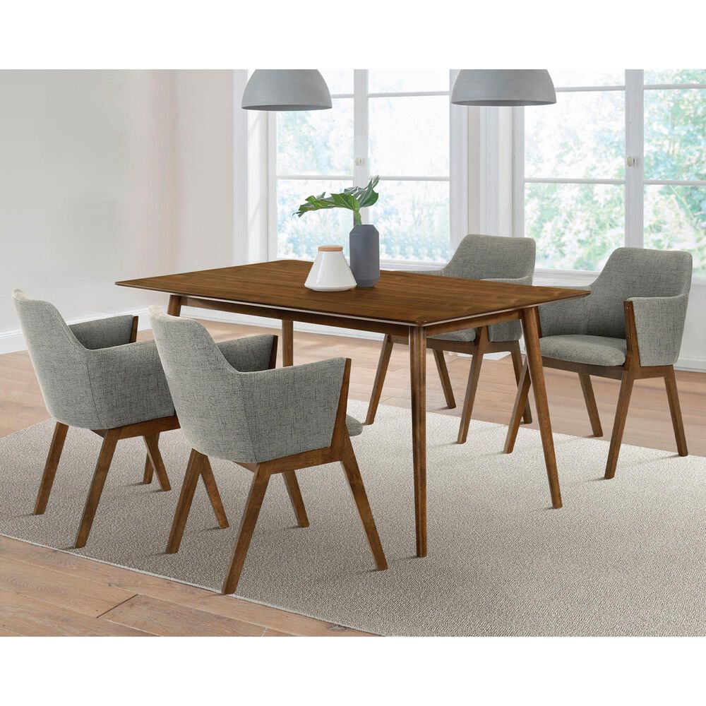 Blue River Westmont and Renzo 5-Piece Dining Set with Charcoal Cushion in Walnut, , large
