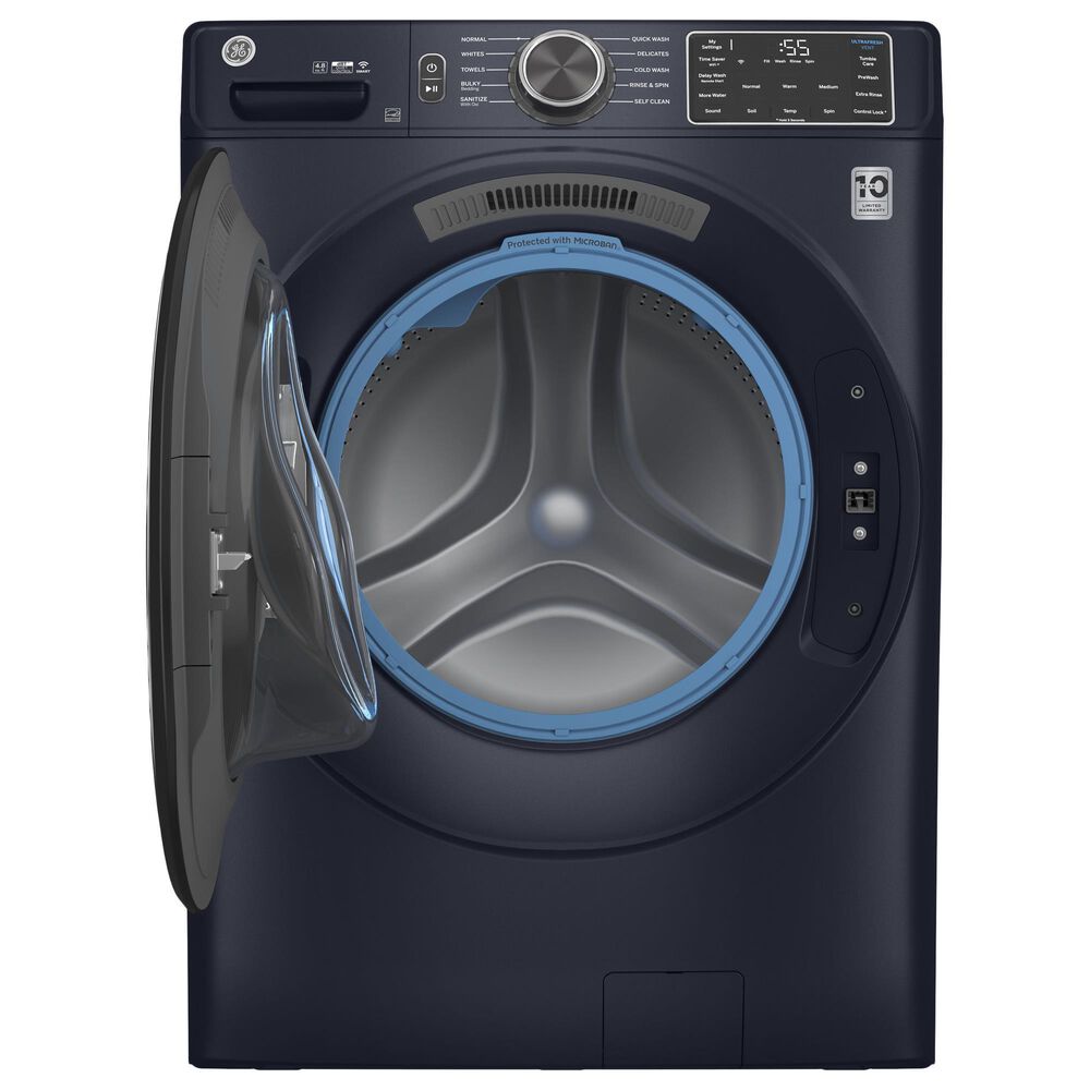 GE Appliances 4.8 Cu. Ft. Front Load Washer and 7.8 Cu. Ft. Electric Dryer Laundry Pair in Sapphire Blue, , large