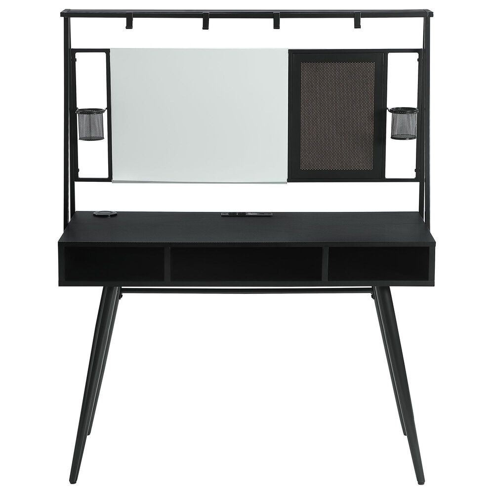 Coaster Jessie Writing Desk with Whiteboard and USB in Black, , large