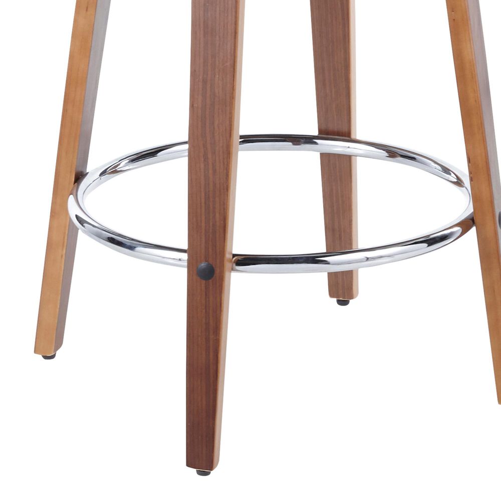 Lumisource Gardenia Swivel Counter Stool with Grey Cushion in Walnut and Chrome &#40;Set of 2&#41;, , large