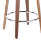 Lumisource Gardenia Swivel Counter Stool with Grey Cushion in Walnut and Chrome (Set of 2), , large