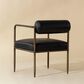Club Collection By Sunpan Ajani Arm Chair with Charcoal Black Cushion in Antique Brass, , large