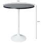 Leisuremod LeisureMod Verve Collection Modern Bar Height Table White Base with 27 Round Dark Walnut MDF Top, , large