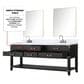 Lexora Home Norwalk 84" Double Bathroom Vanity in Black Oak with White Cultured Marble Top  and Rectangle Sink, , large