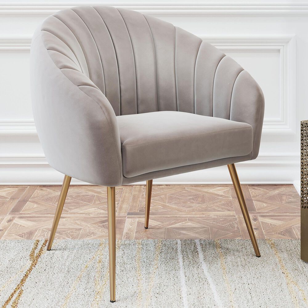 Zuo Modern Max Accent Chair in Gray Velvet, , large