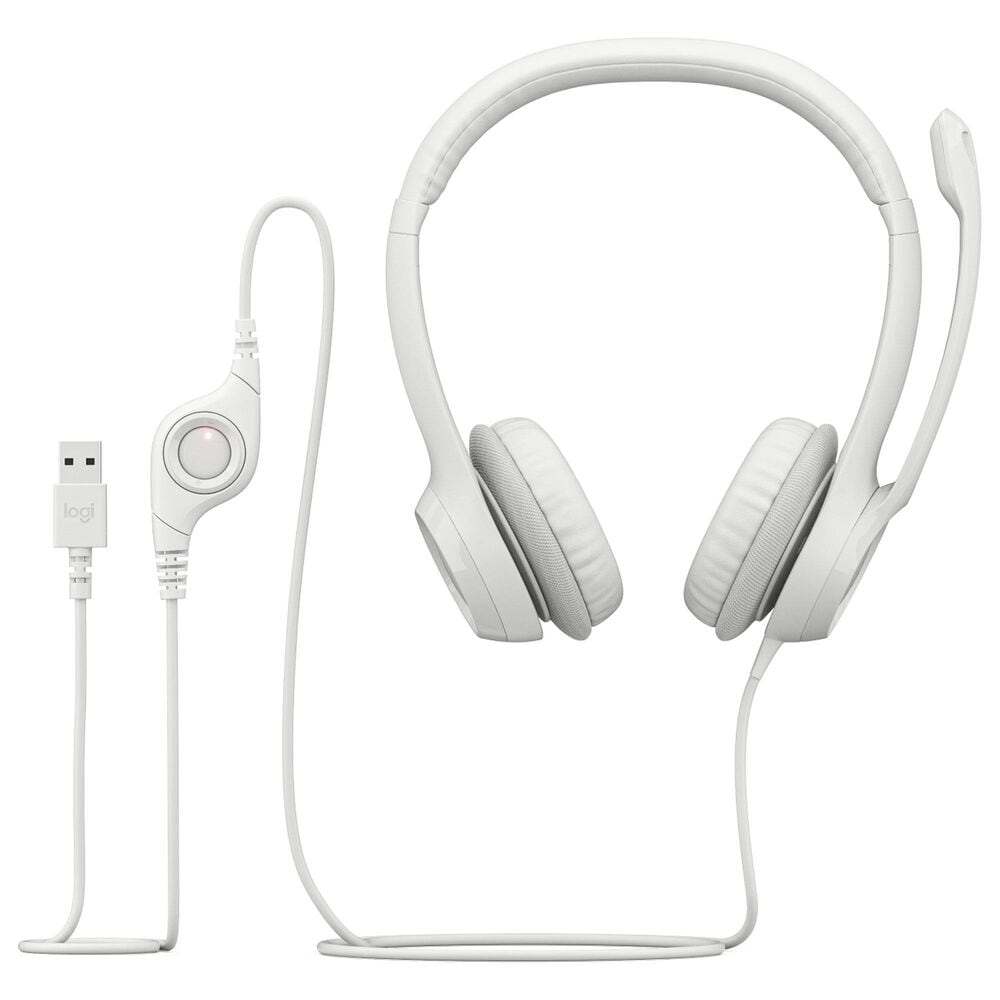 Logitech H390 USB Computer Headset in White, , large