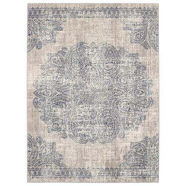 Drew and Jonathan Home Expressions Dharma 91672-50102 2" x 3" Indigo Scatter Rug, , large