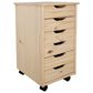 Linon Home Decor Cary 6-Drawer Rolling Cart in Unfinished, , large