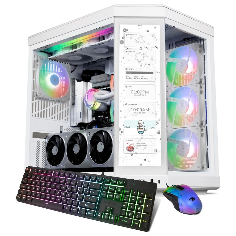 iBUYPOWER Y70TI Gaming Desktop PC | Intel Core Ultra 9 285 - 32GB RAM - NVIDIA GeForce RTX 5070 Ti Graphics - 2TB SSD in Snow White, , large