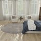 Nourison Rustic Textures Ivory and Light Blue 7"10" Round Area Rug, , large