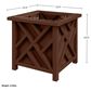 Timberlake 15.5" Lattice Design Planter Box in Brown, , large