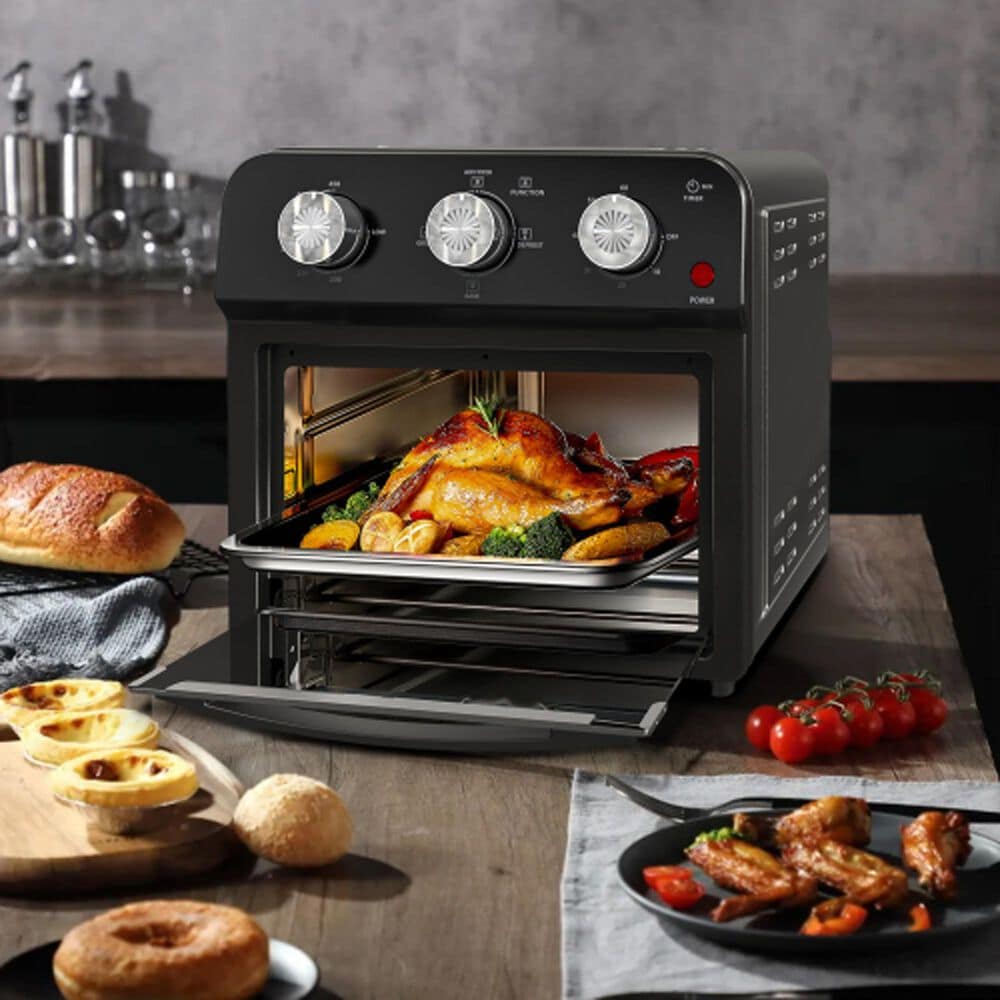 HOMLUX 12.5 Qt 7-In-1 Air Fryer Toaster Oven in Black, , large