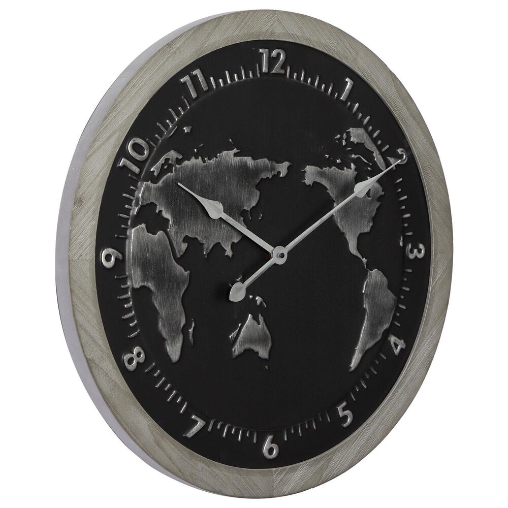Maple and Jade 25" Vintage Metal Wall Clock, , large
