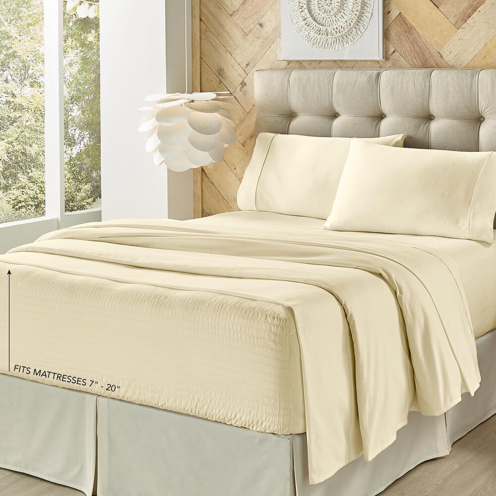 J. Queen New York Royal Fit 4-Piece Full Sheet Set in Ivory, , large
