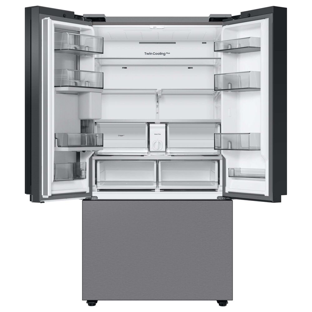 Samsung 4-Piece Kitchen Package with 30 Cu. Ft. French Door Refrigerator with Beverage Center and 6.3 Cu. Ft. Smart Freestanding Electric Range in Stainless Steel, , large