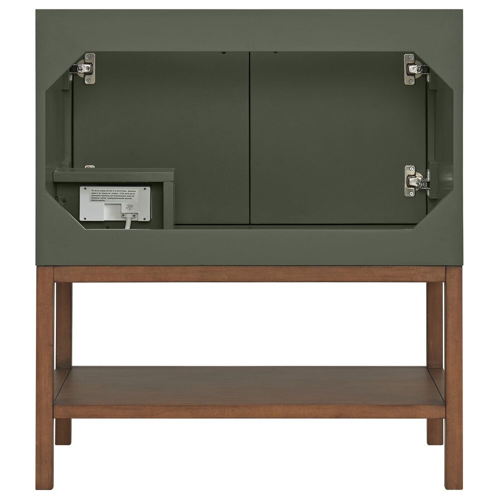 37B Isadore 30" Single Bathroom Vanity Cabinet in Deep Olive Green and White Composite Stone Top and Backsplash, , large