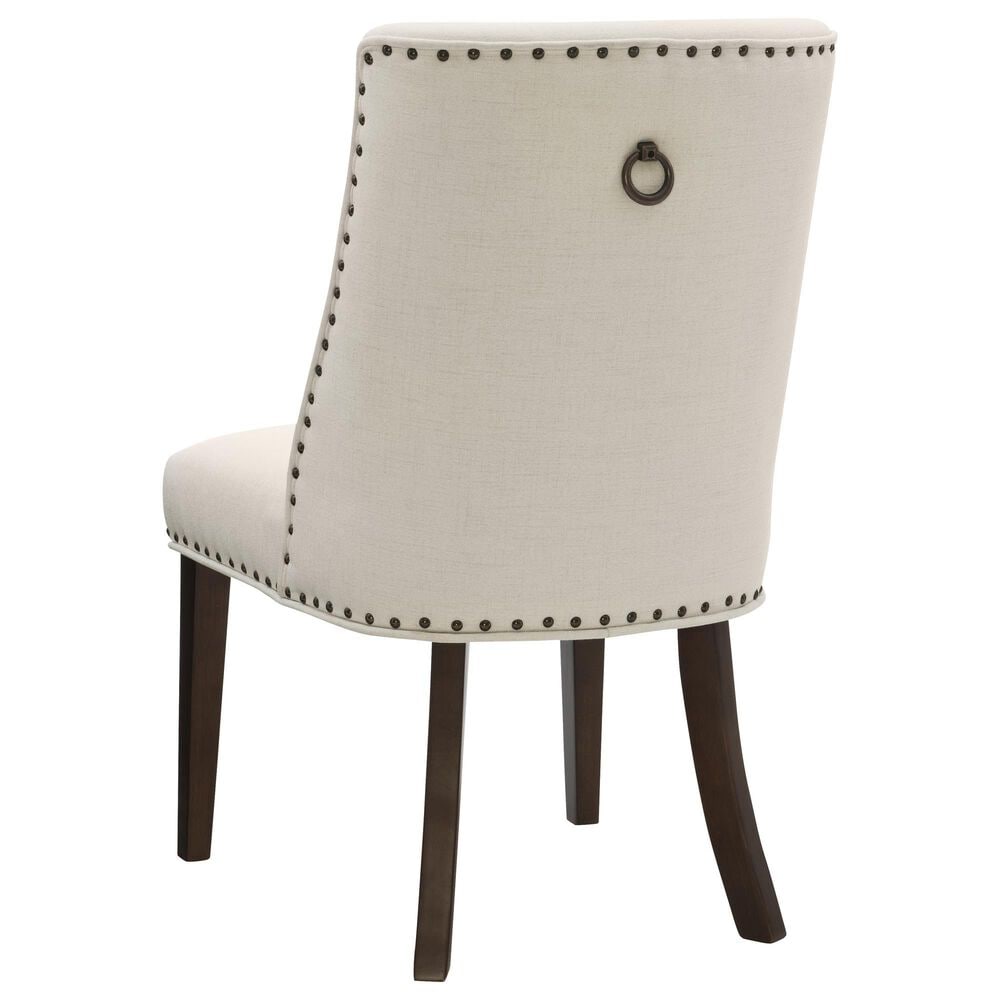 Linon Home Decor Adler Side Chair with Neutral Fabric Cushion in Espresso, , large