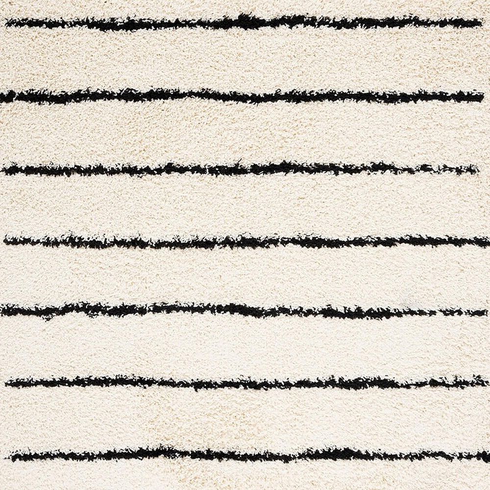Safavieh Venus Shag VNS604A 5&#39;3&quot; x 7&#39;6&quot; Ivory and Black Area Rug, , large