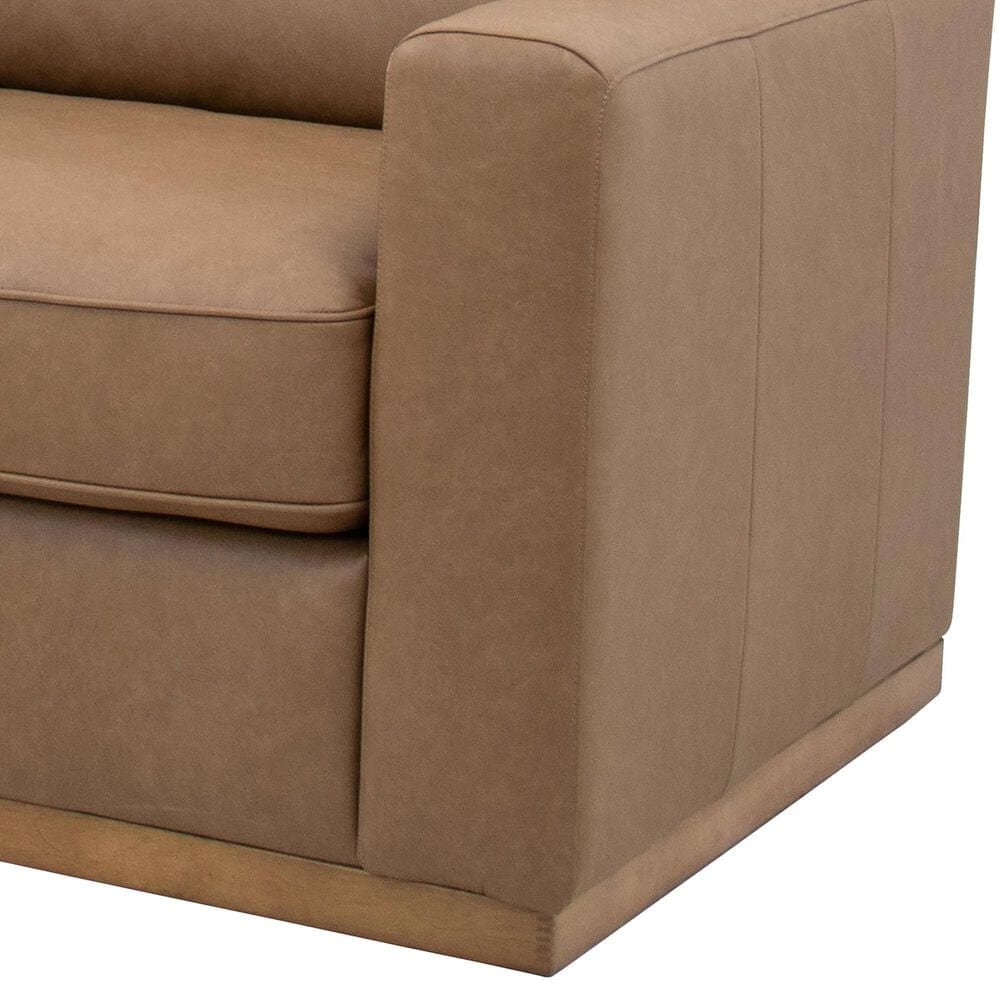 Leather Italia Mason Stationary Loveseat in Brown, , large