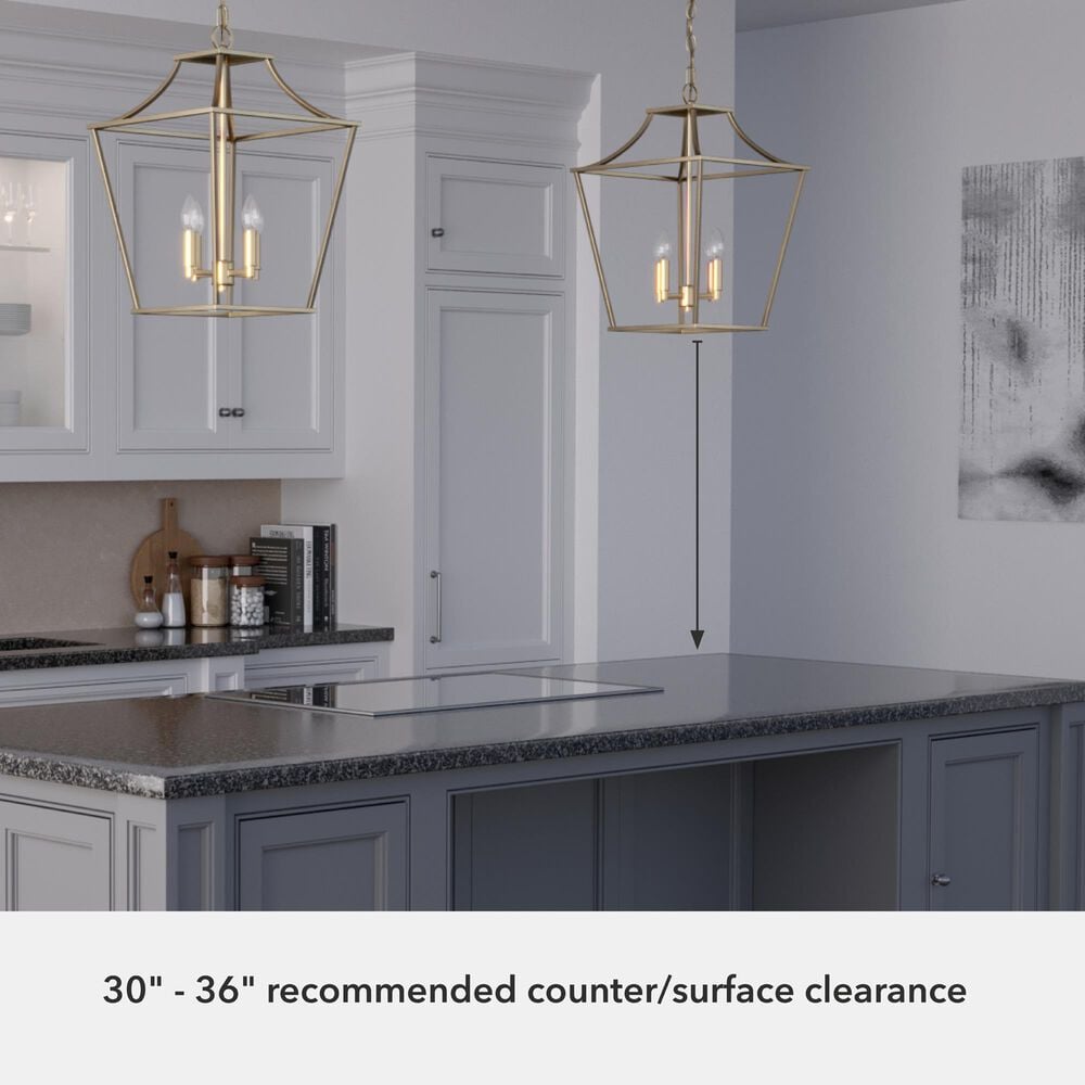Hunter Laurel Ridge 15&quot; 4-Light Lantern Pendant in Alturas Gold, , large