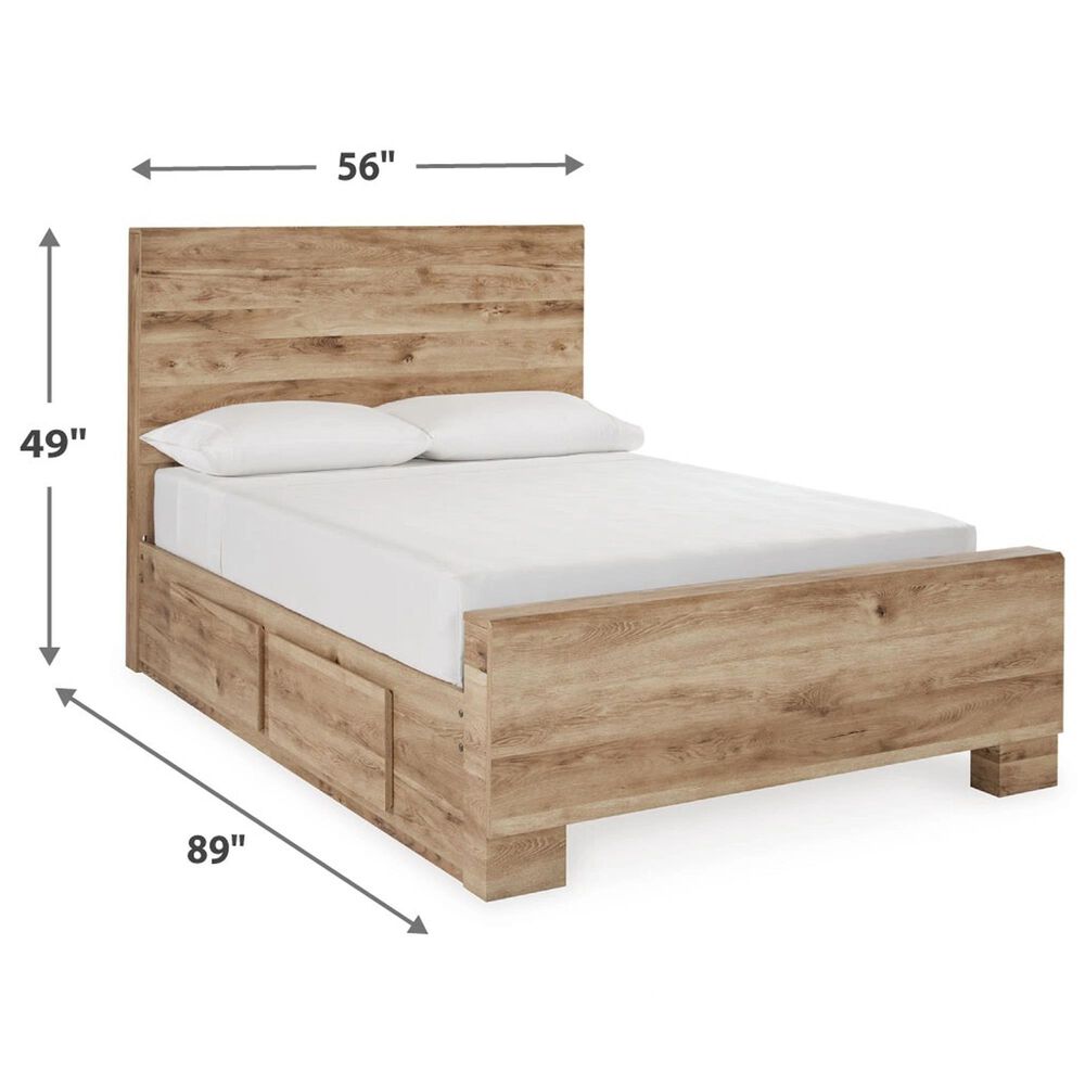 Ashley Hyanna Full Panel Bed with 1 Side Storage in Tan Brown, , large