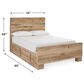 Ashley Hyanna Full Panel Bed with 1 Side Storage in Tan Brown, , large