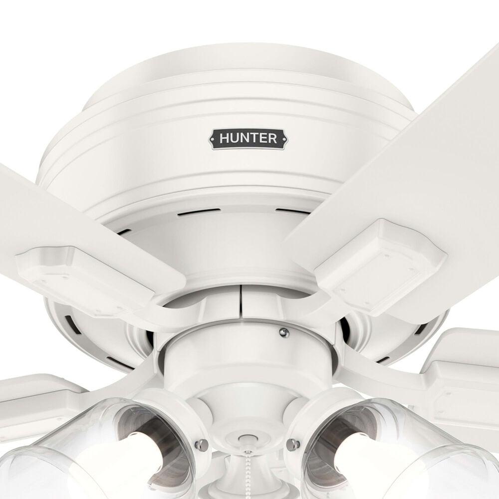Hunter Crestfield Low Profile 42&quot; Ceiling Fan with Lights in Fresh White, , large