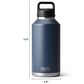 YETI Rambler 64 Oz Water Bottle with Color-Blocked Chug Cap in Olive and King Crab Orange, , large