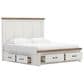 Ashley Savonport King Storage Bed with Dresser Chest and 2 Nightstands in White and Brown, , large