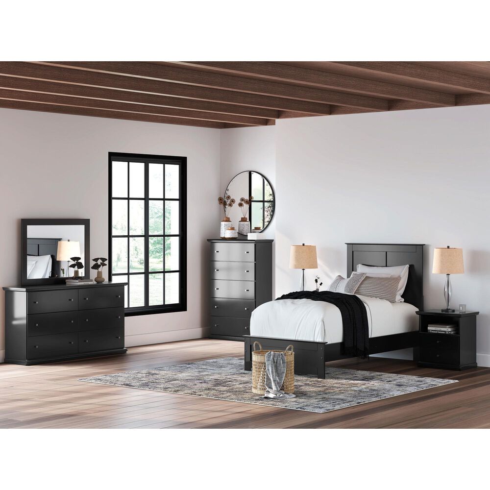 Ashley Maribel Twin Panel Bed in Black, , large