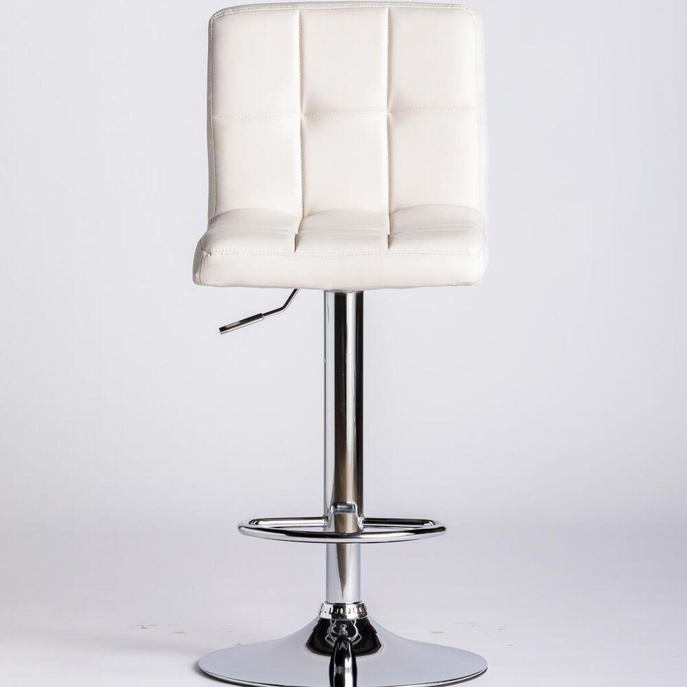 Signature Design by Ashley Bellatier Adjustable Barstool in Bone and Chrome , , large