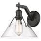 Golden Lighting Orwell 1-Light Wall Sconce with Clear Shade in Matte Black, , large