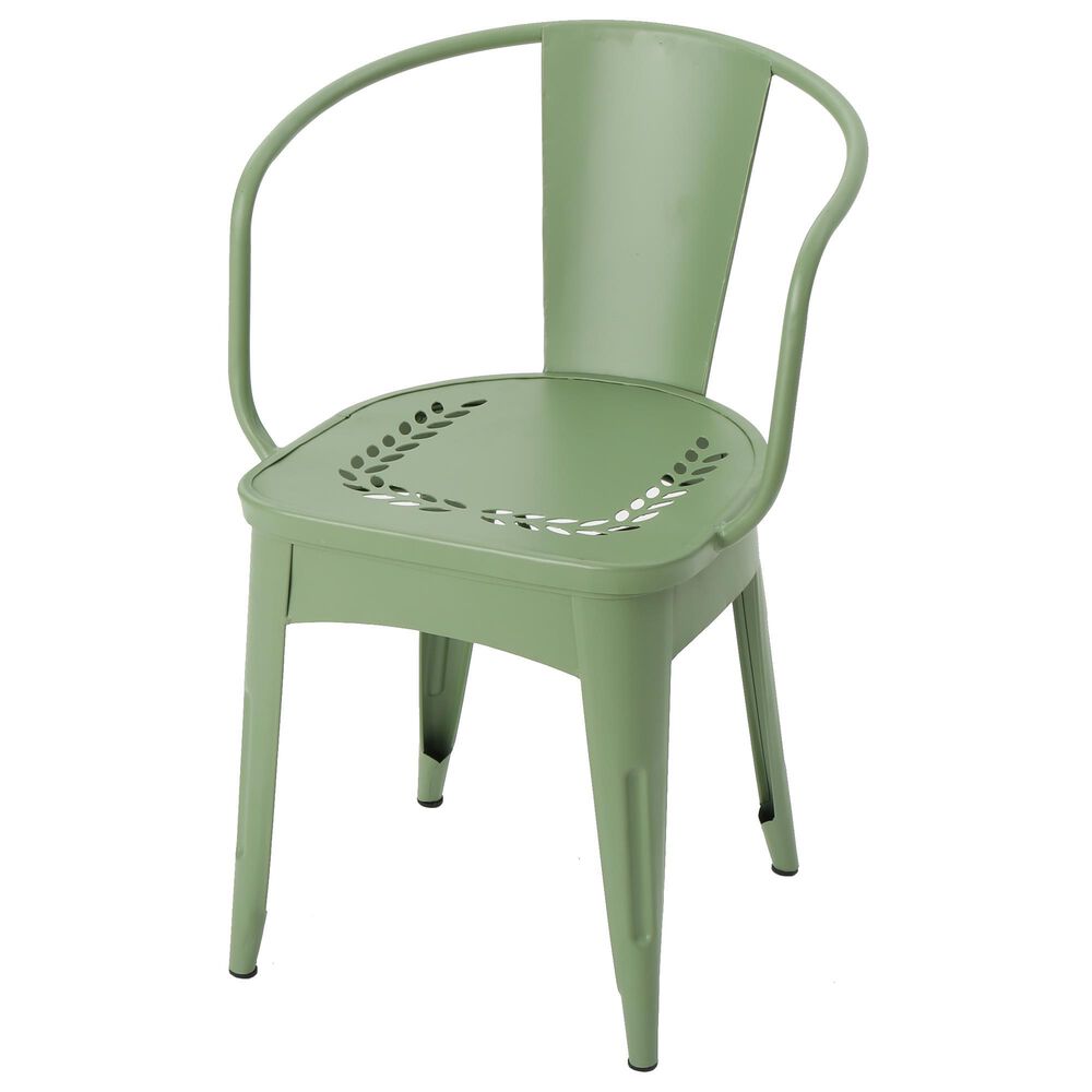 Hearth and Haven Lourdes 3-Piece Iron Bistro Set in Green, , large