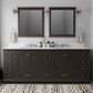 Lexora Home Dukes 84" Double Bathroom Vanity in Espresso with 2 cm White Cultured Marble Top and Rectangular Sinks, , large