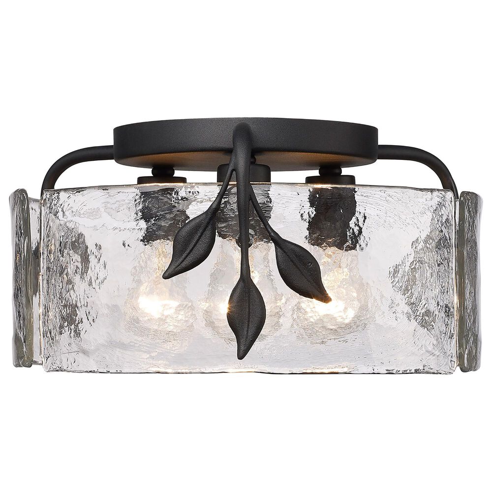 Golden Lighting Calla 3-Light Flush Mount in Natural Black, , large