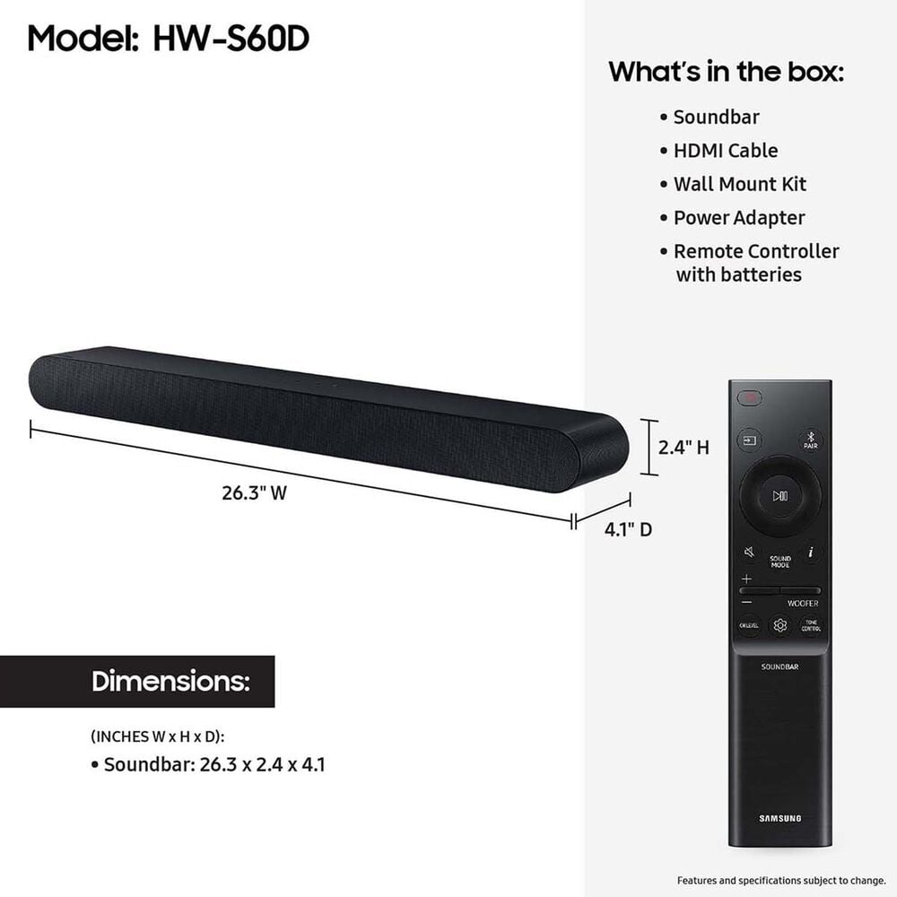 Samsung S-Series 5.0 Channel All-In-One Soundbar in Black, , large