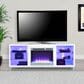 DHP Lumina Deluxe 65" TV Stand with Fireplace in White Plaster, , large