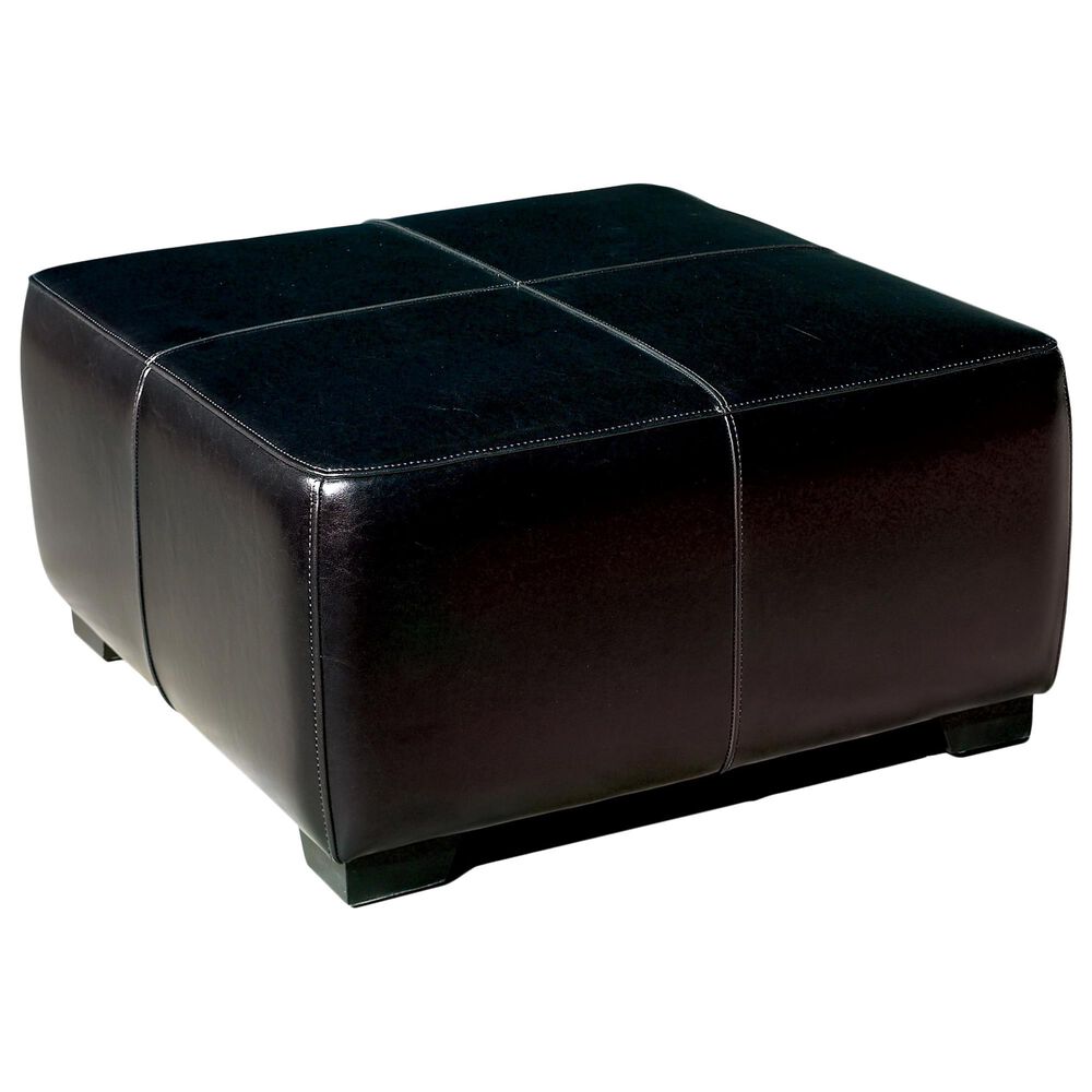 Baxton Studio Square Ottoman Footstool in Black, , large